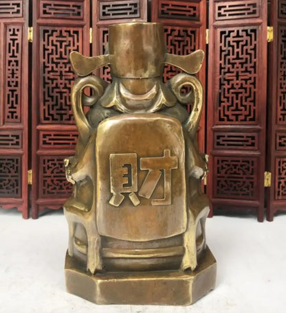 China brass archaize god of wealth crafts statue