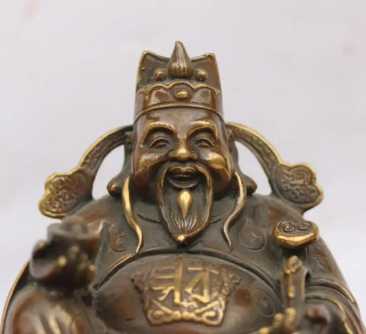 China brass archaize god of wealth crafts statue