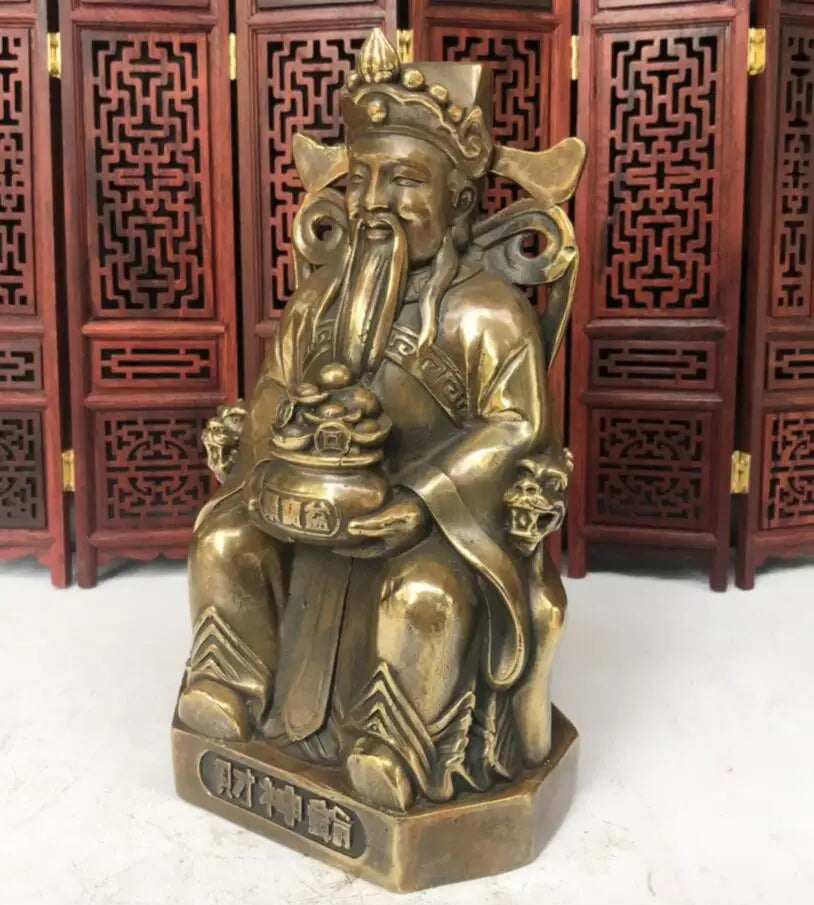 China brass archaize god of wealth crafts statue
