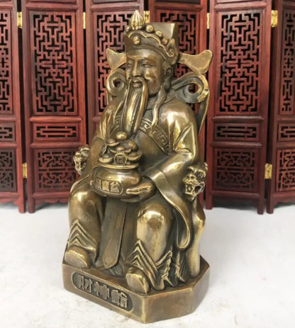 China brass archaize god of wealth crafts statue
