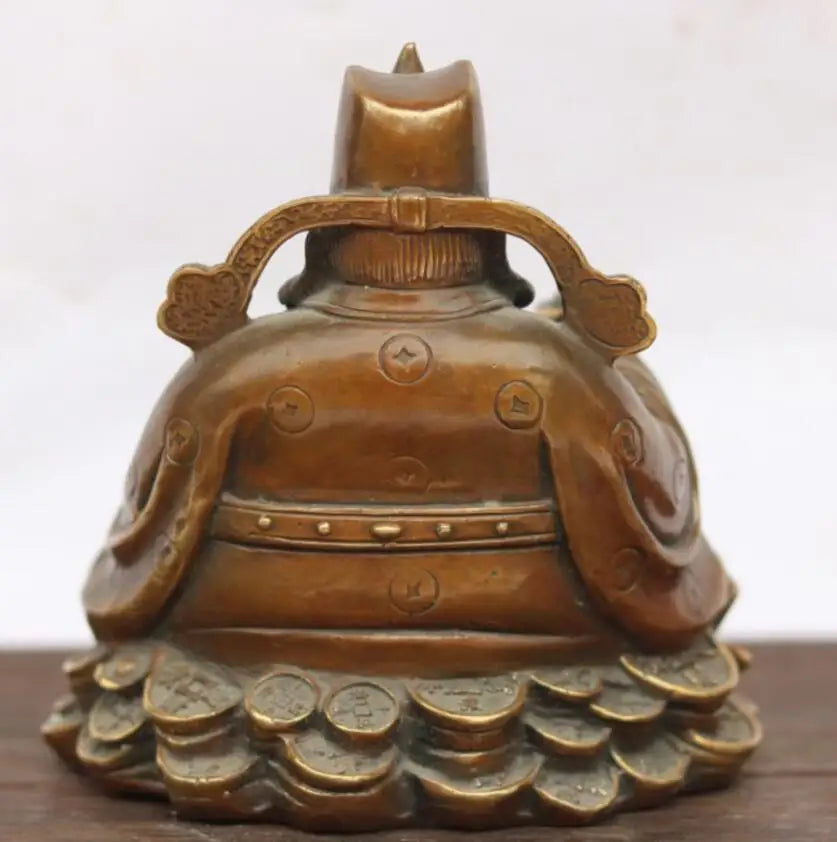 China brass archaize god of wealth crafts statue