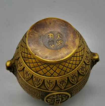 China brass archaize gold toad tank crafts statue