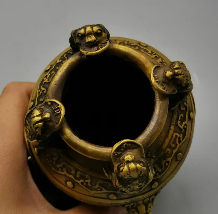 China brass archaize gold toad tank crafts statue