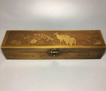 China brass archaize jewelry box crafts statue