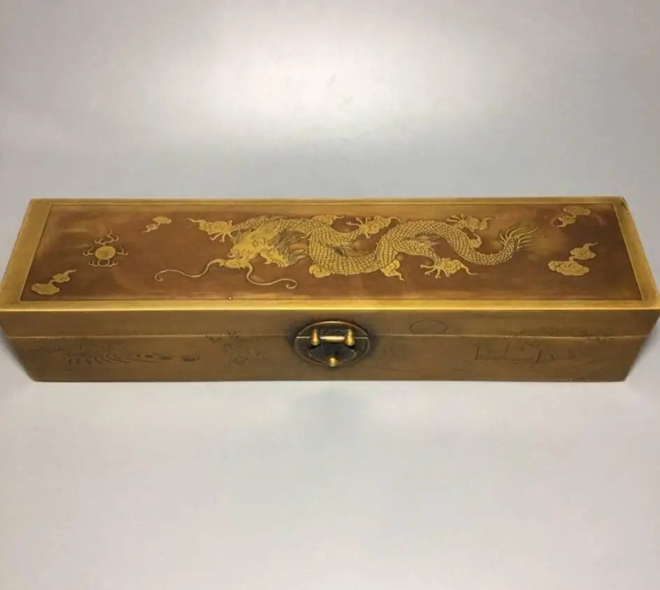China brass archaize jewelry box crafts statue