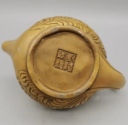 China brass archaize kirin teapot crafts statue