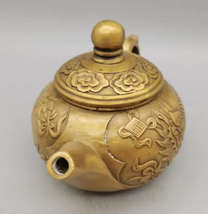 China brass archaize kirin teapot crafts statue