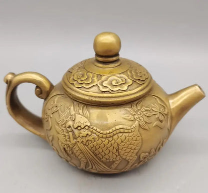China brass archaize kirin teapot crafts statue