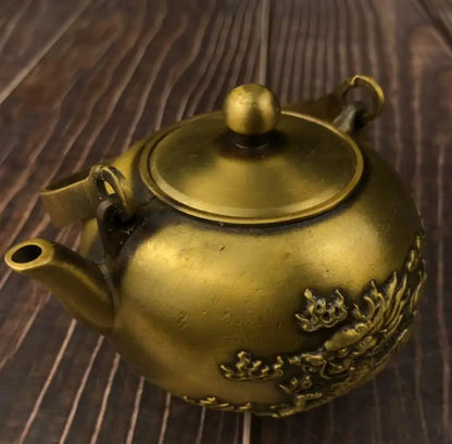China brass archaize kirin teapot crafts statue