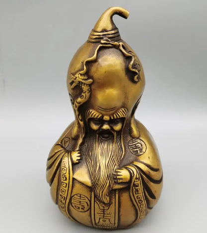 China brass archaize longevity Buddha gourd crafts statue