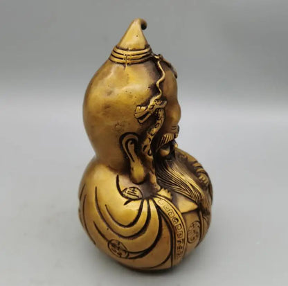 China brass archaize longevity Buddha gourd crafts statue