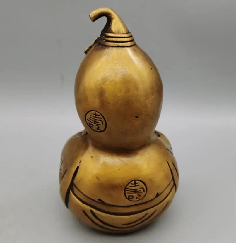 China brass archaize longevity Buddha gourd crafts statue