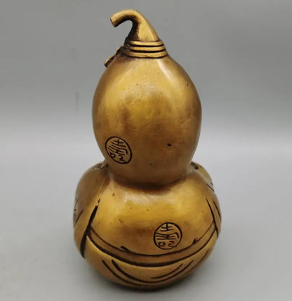 China brass archaize longevity Buddha gourd crafts statue
