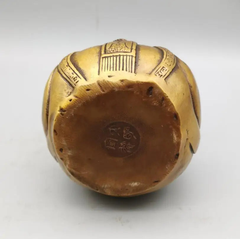 China brass archaize longevity Buddha gourd crafts statue