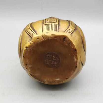 China brass archaize longevity Buddha gourd crafts statue