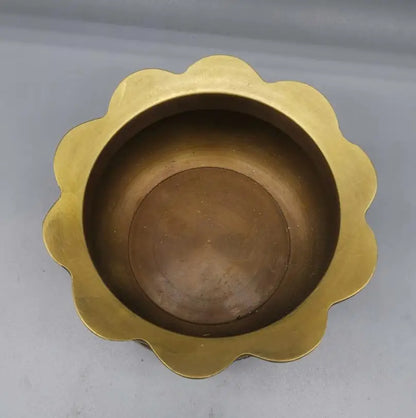 China brass archaize lotus Incense burner crafts statue