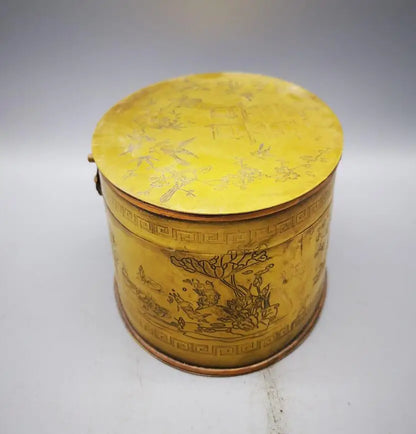 China brass archaize magpies Jewelry box crafts statue