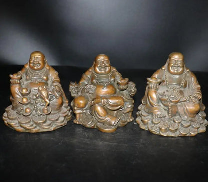 China brass archaize maitreya Buddha crafts statue