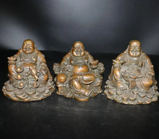 China brass archaize maitreya Buddha crafts statue
