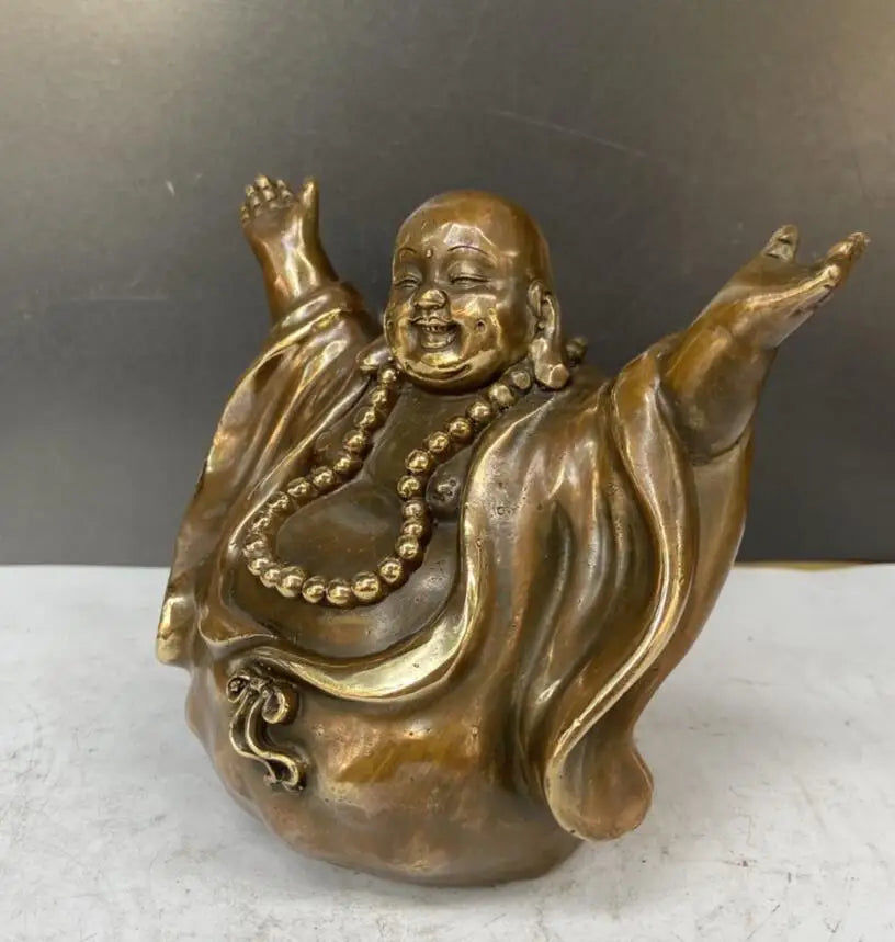 China brass archaize maitreya Buddha crafts statue