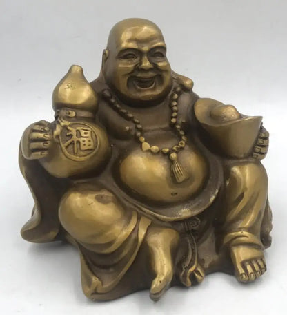 China brass archaize maitreya Buddha crafts statue