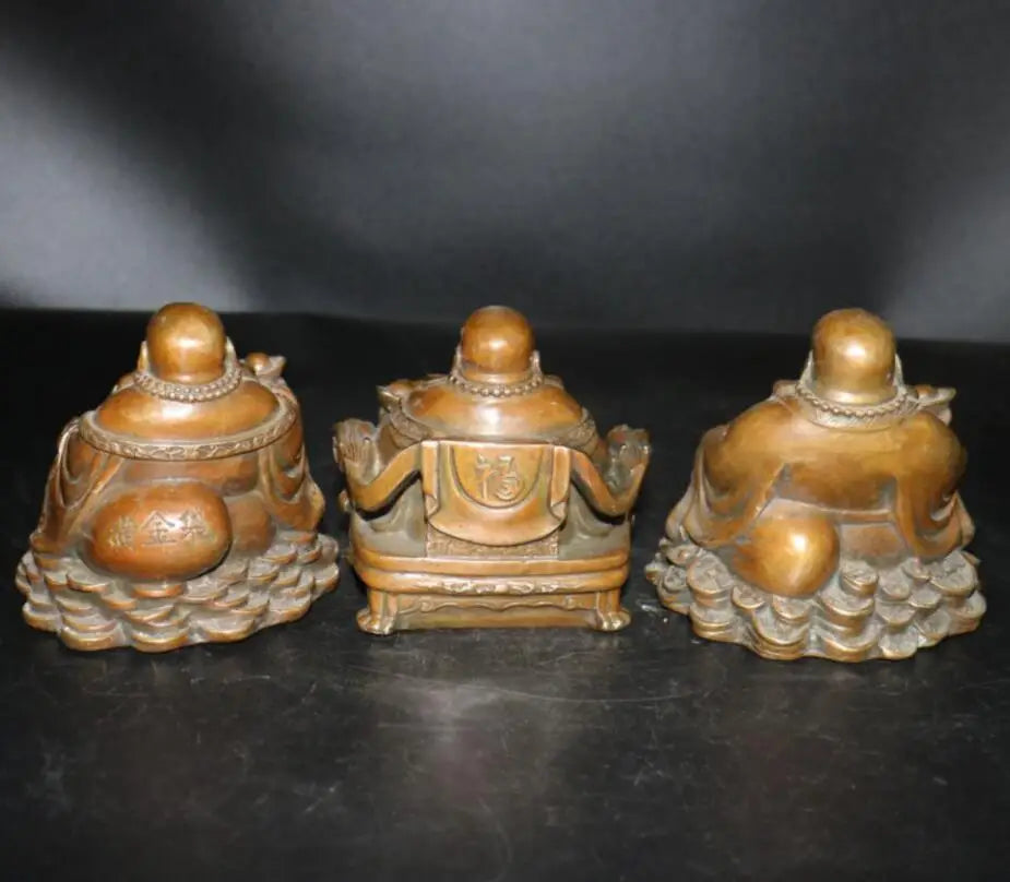 China brass archaize maitreya Buddha crafts statue