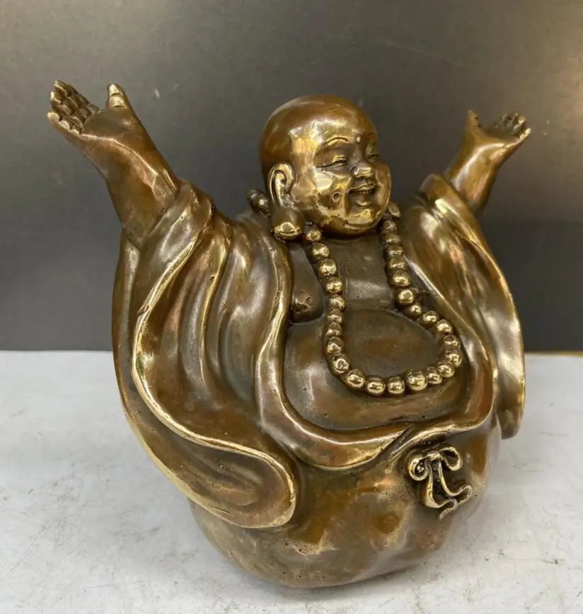 China brass archaize maitreya Buddha crafts statue