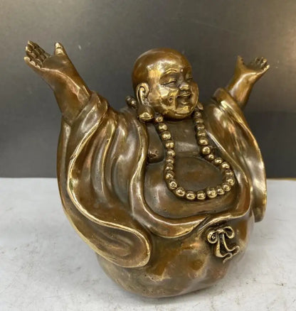 China brass archaize maitreya Buddha crafts statue