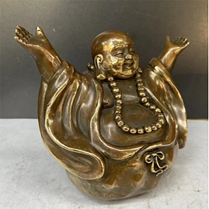 China brass archaize maitreya Buddha crafts statue