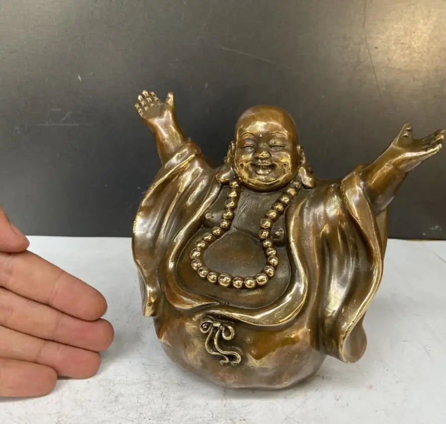 China brass archaize maitreya Buddha crafts statue