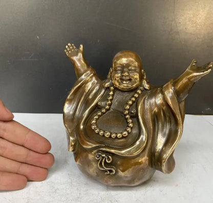China brass archaize maitreya Buddha crafts statue