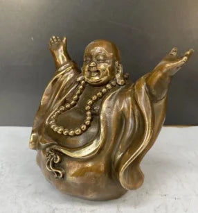 China brass archaize maitreya Buddha crafts statue