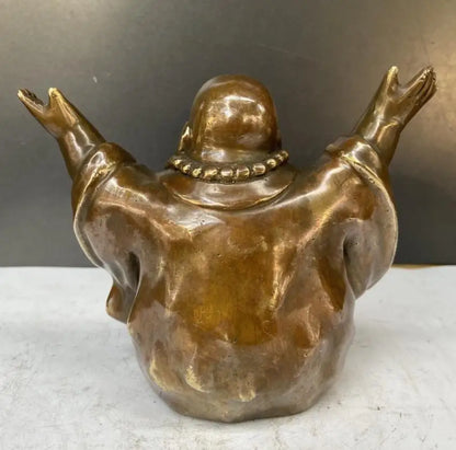 China brass archaize maitreya Buddha crafts statue