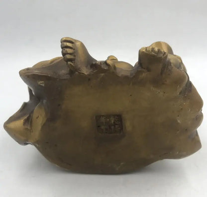 China brass archaize maitreya Buddha crafts statue