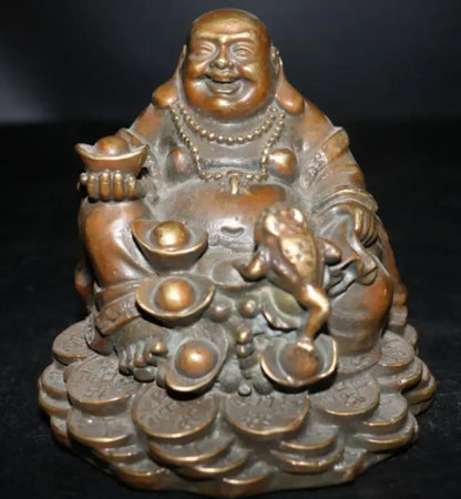 China brass archaize maitreya Buddha crafts statue