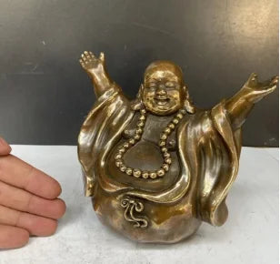 China brass archaize maitreya Buddha crafts statue