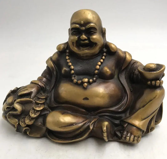 China brass archaize maitreya Buddha crafts statue