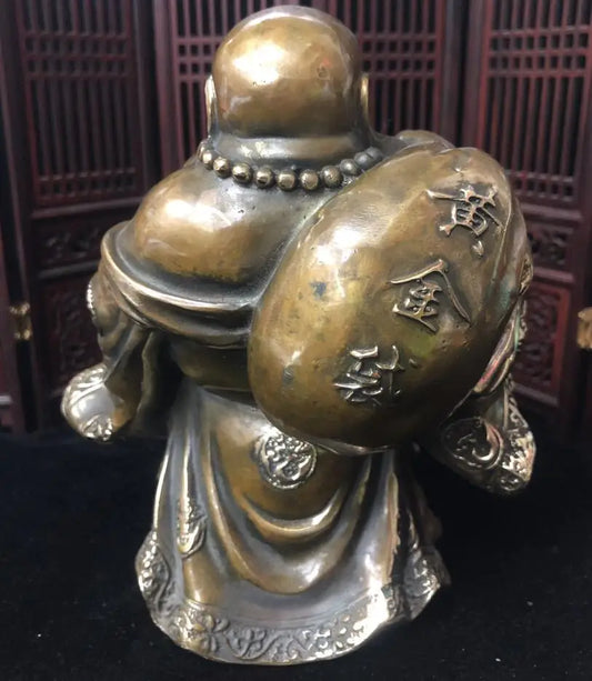 China brass archaize maitreya Buddha crafts statue