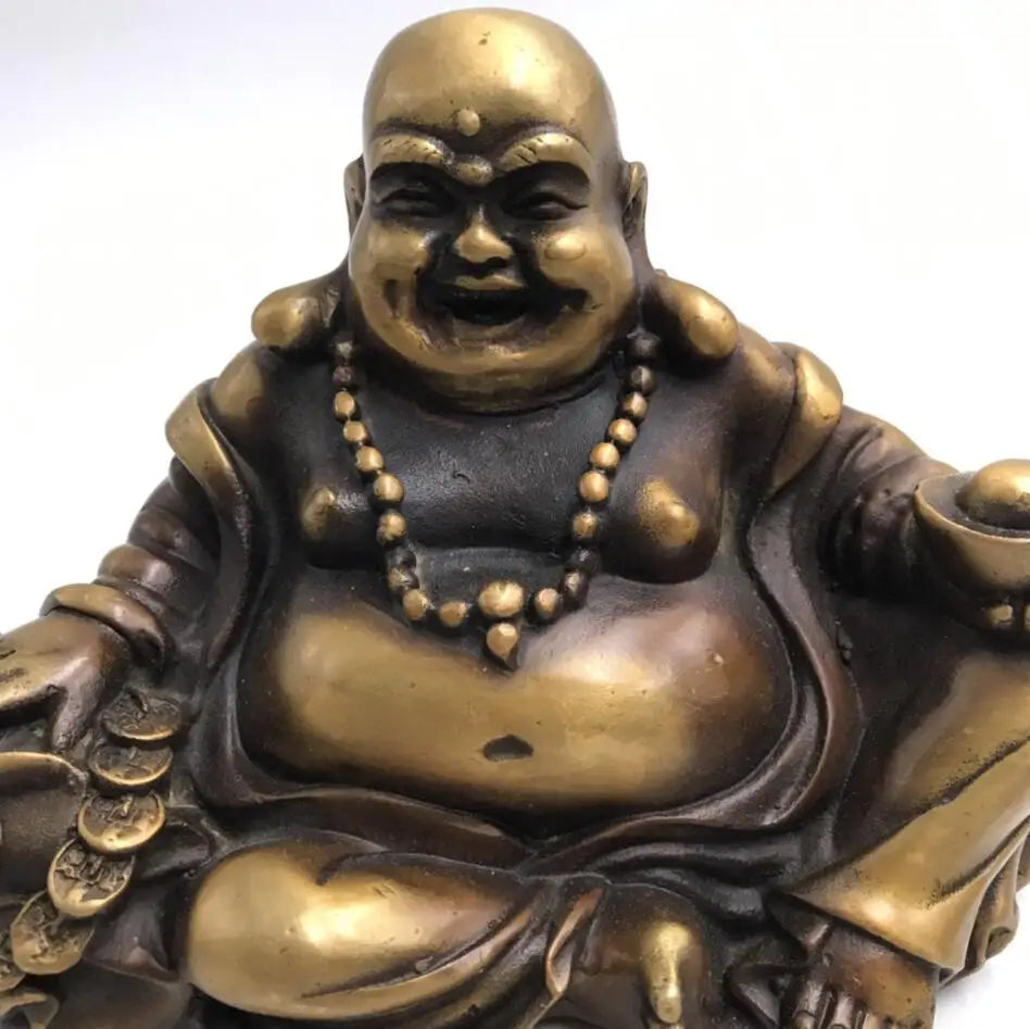 China brass archaize maitreya Buddha crafts statue