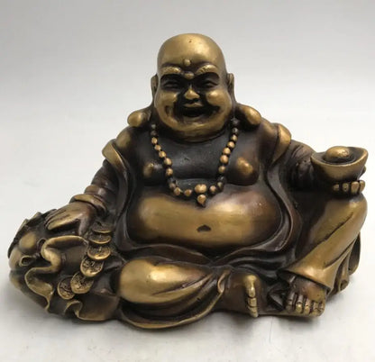 China brass archaize maitreya Buddha crafts statue