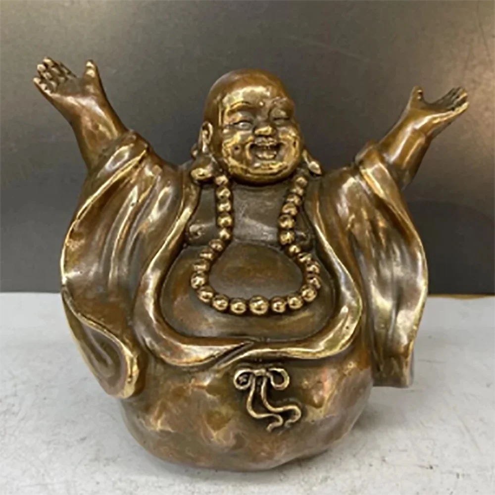 China brass archaize maitreya Buddha crafts statue
