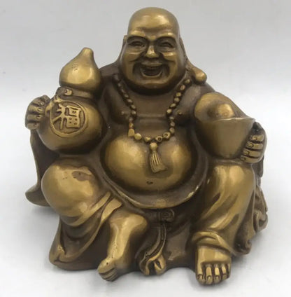 China brass archaize maitreya Buddha crafts statue