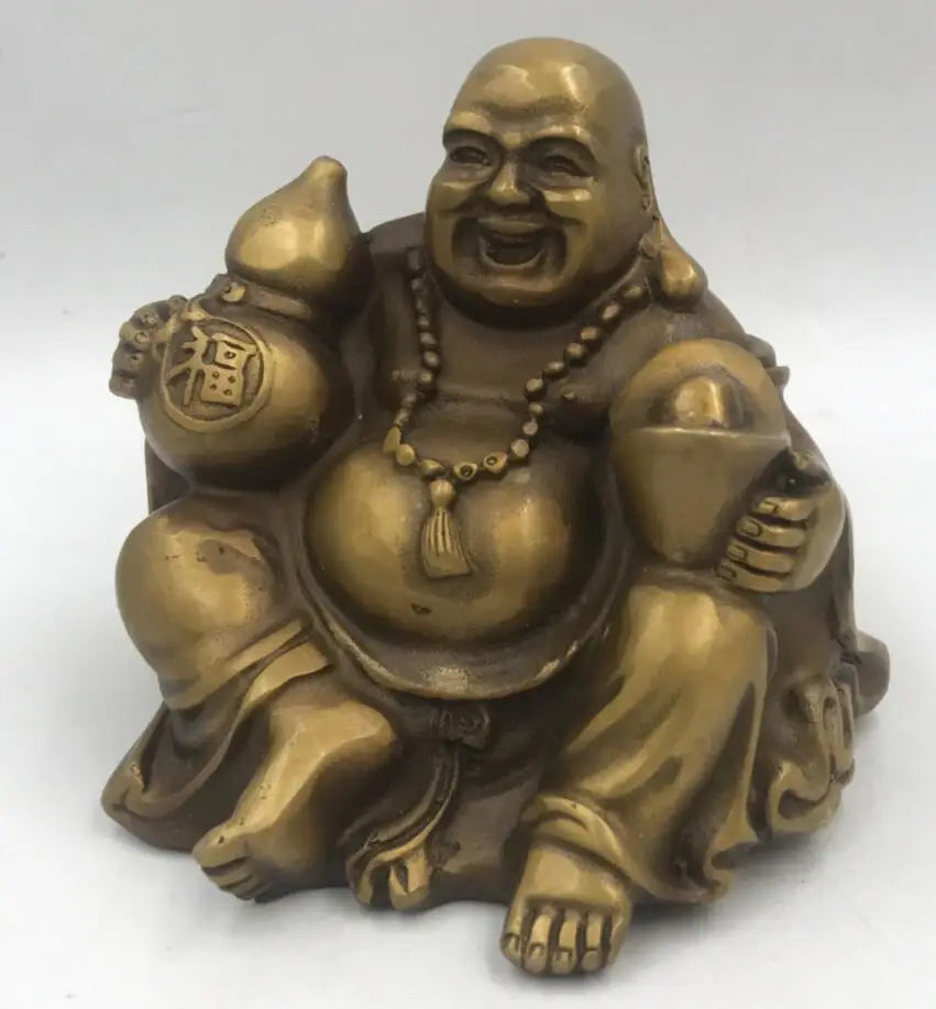 China brass archaize maitreya Buddha crafts statue