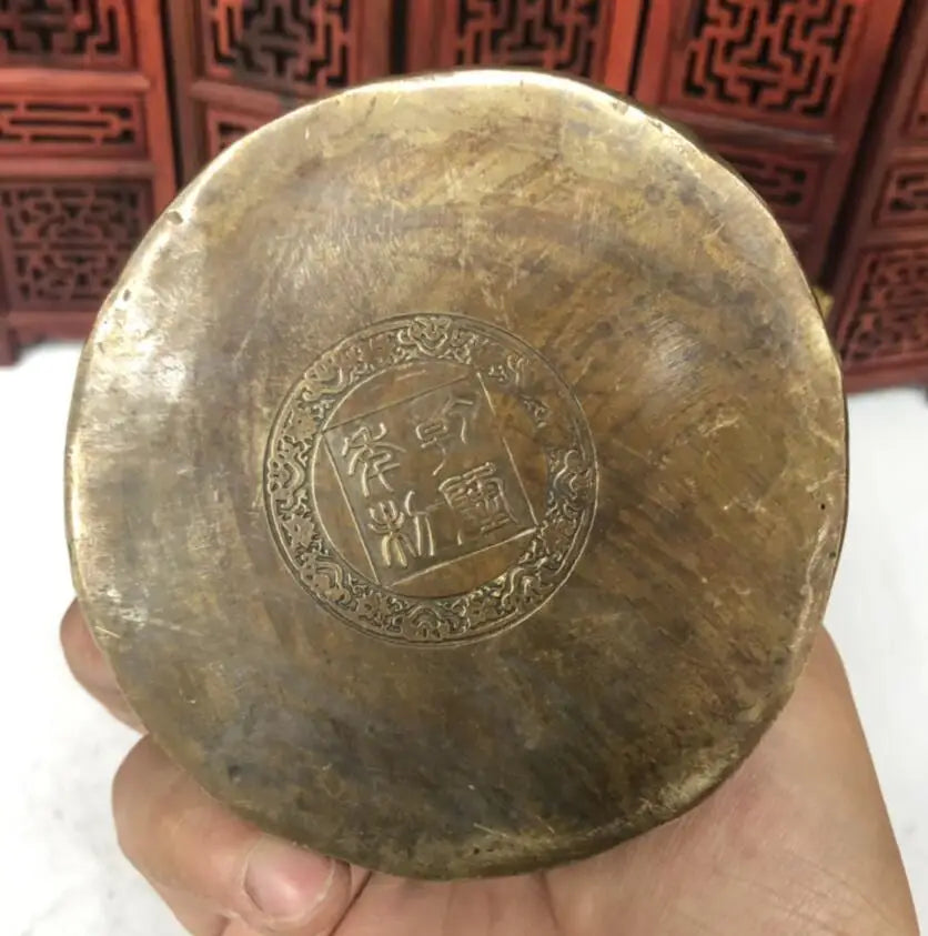 China brass archaize maitreya Buddha small crafts statue