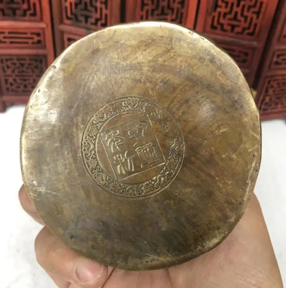 China brass archaize maitreya Buddha small crafts statue