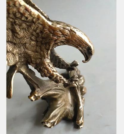 China brass archaize male eagle Spread wings crafts statue