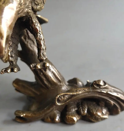 China brass archaize male eagle Spread wings crafts statue