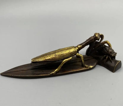 China brass archaize mantis crafts statue