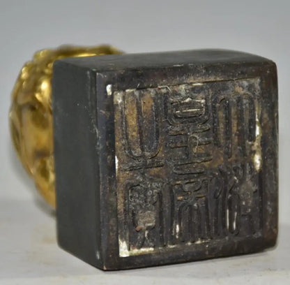 China brass archaize mythical wild animal seal crafts statue