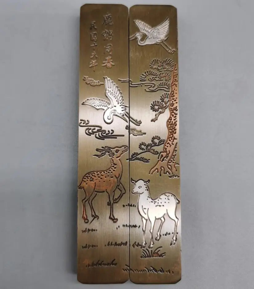 China brass archaize paper weight crafts statue A pair